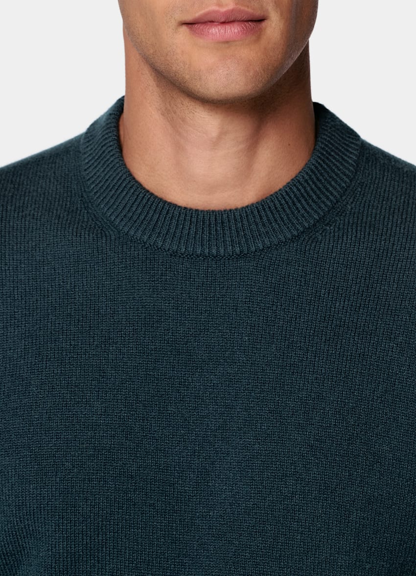 SUITSUPPLY Pure Cashmere Mid Blue Crewneck