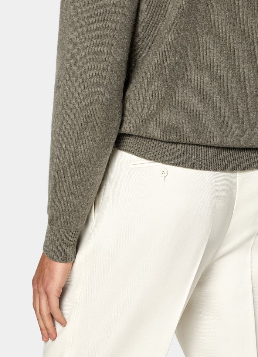 SUITSUPPLY Puro cachemir Cuello a la caja verde medio