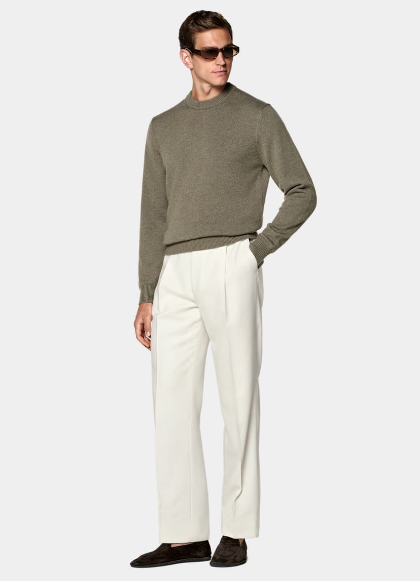 SUITSUPPLY Puro cachemir Cuello a la caja verde medio