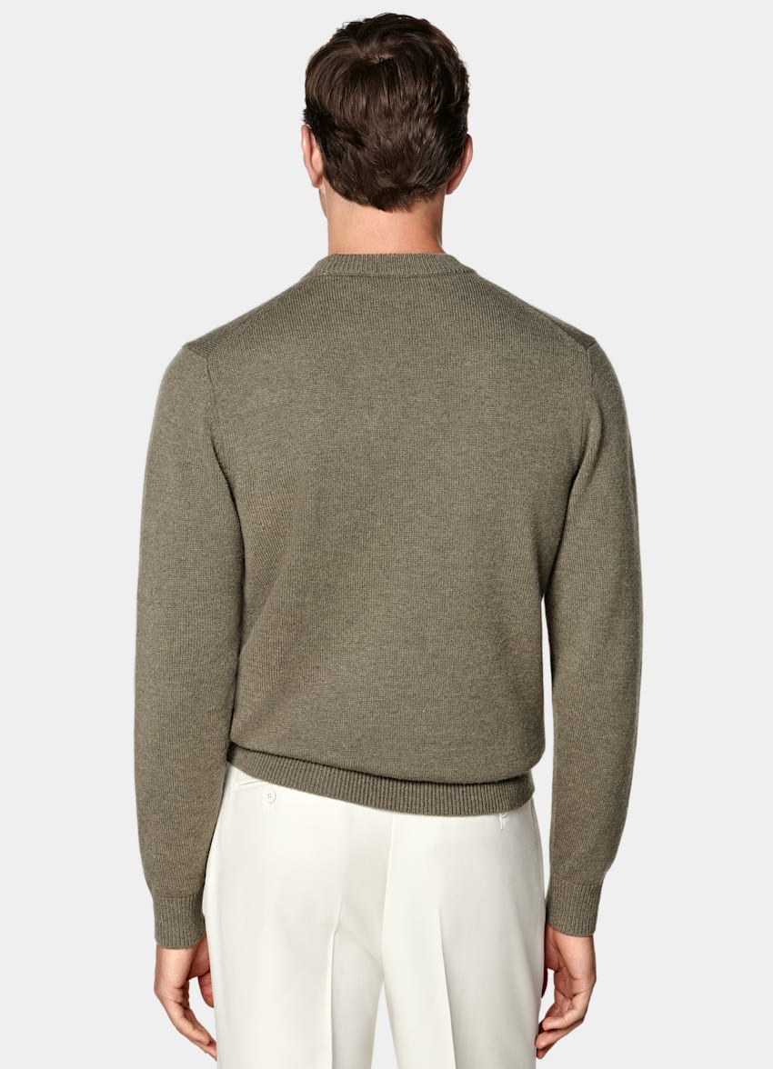 SUITSUPPLY Puro cachemir Cuello a la caja verde medio