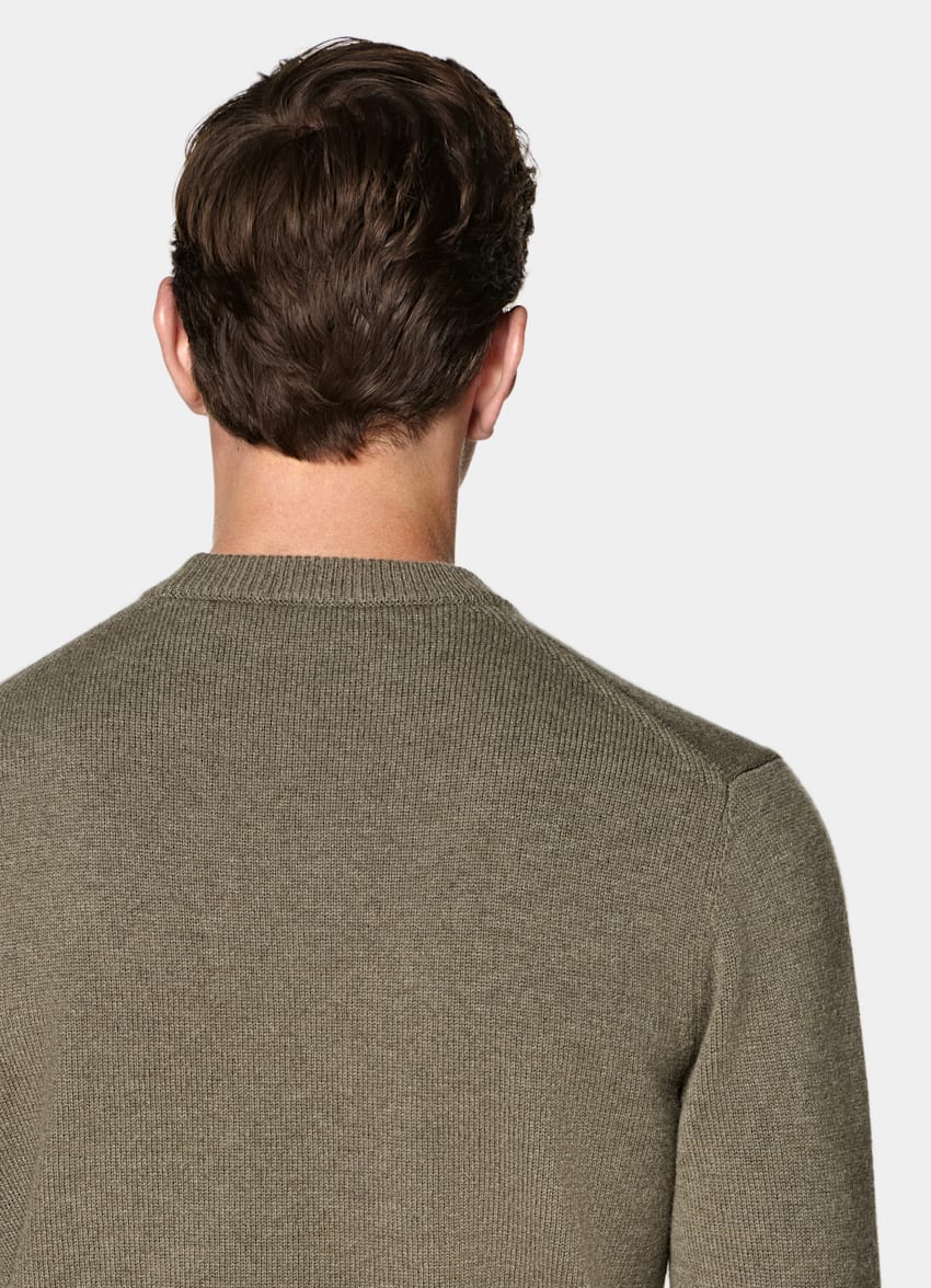 SUITSUPPLY Puro cachemir Cuello a la caja verde medio