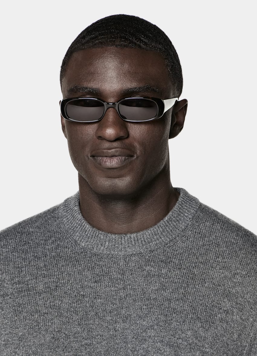 SUITSUPPLY Pure Cashmere Mid Grey Crewneck