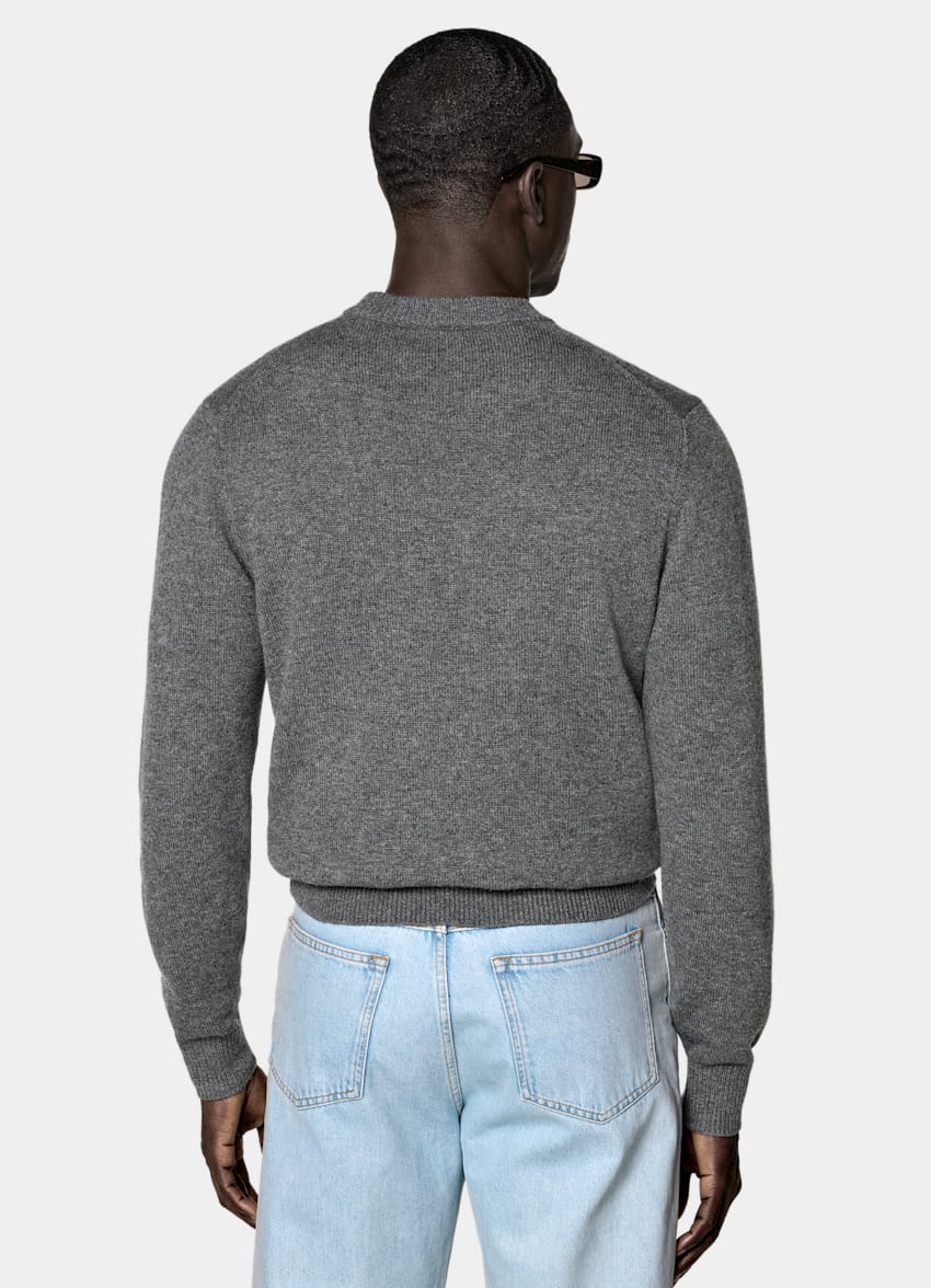 SUITSUPPLY Pure Cashmere Mid Grey Crewneck