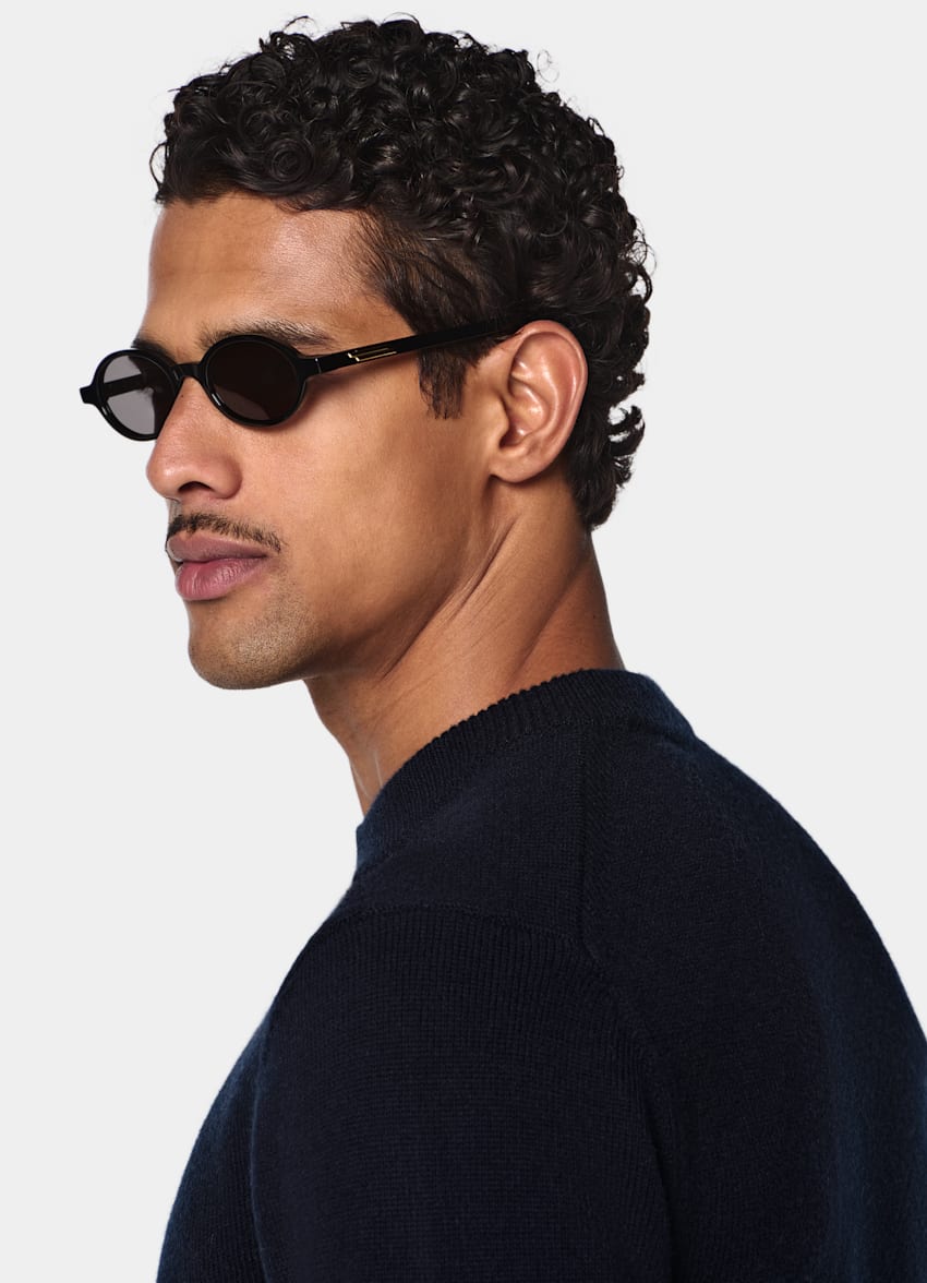 SUITSUPPLY Pure Cashmere Navy Crewneck