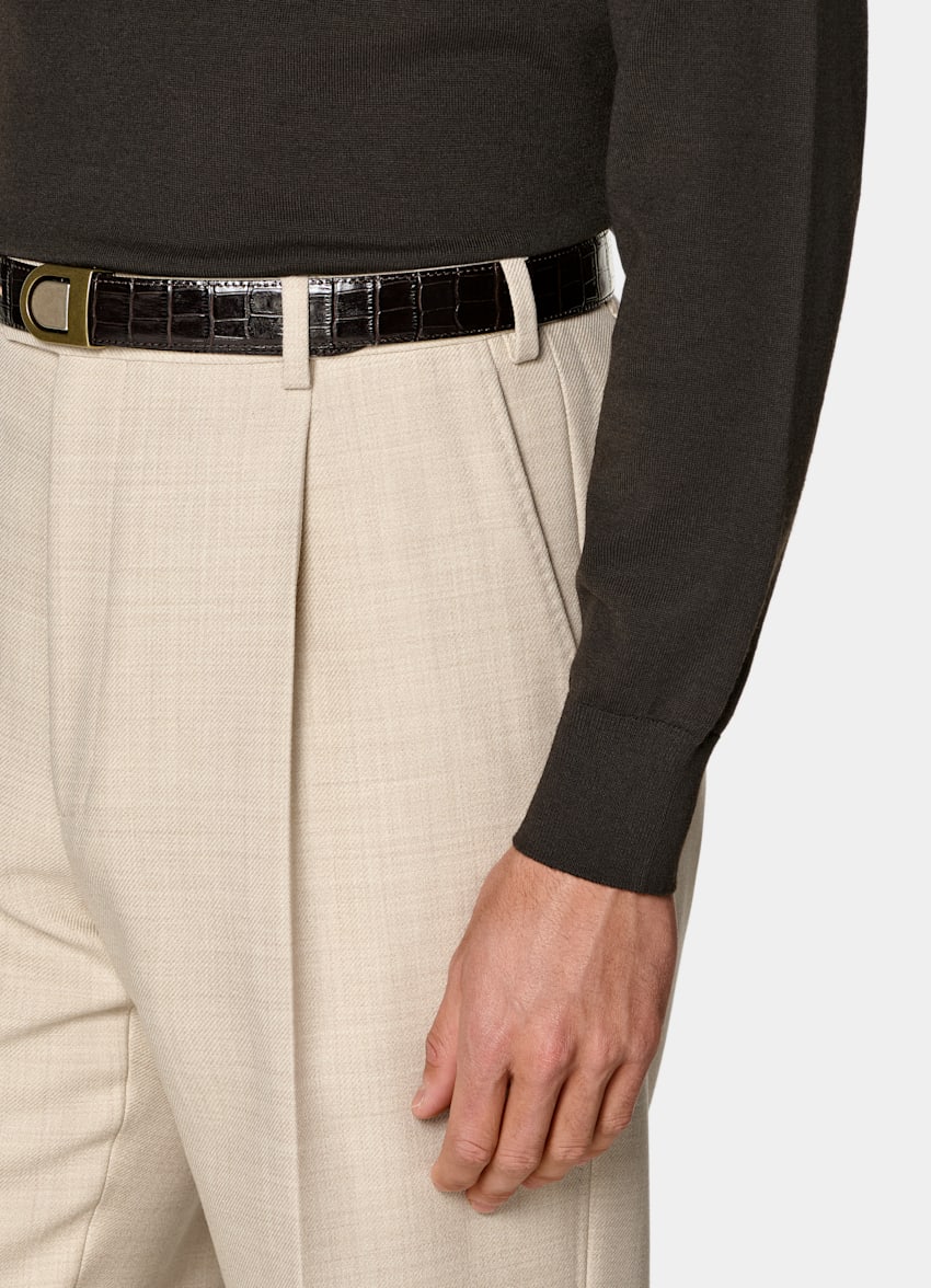 SUITSUPPLY Pure Wool Dark Brown Merino Crewneck