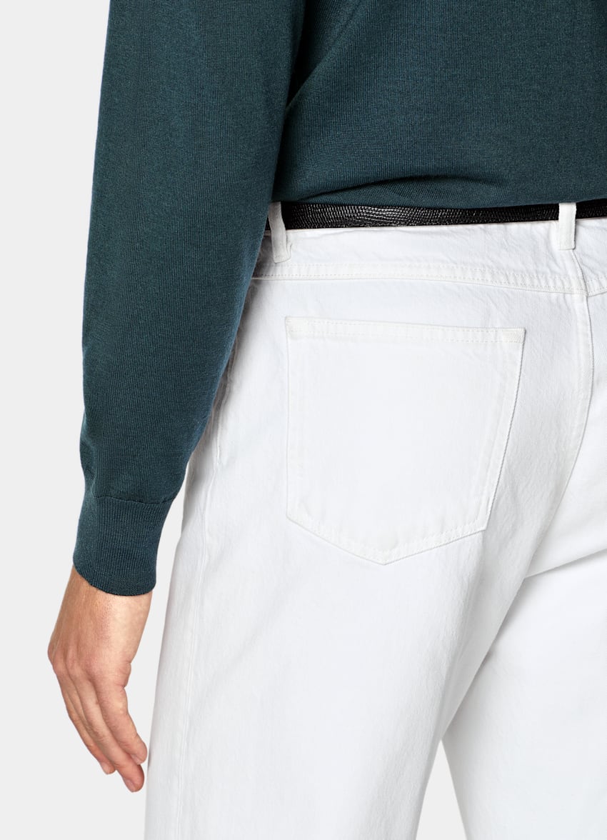 SUITSUPPLY Reine Schurwolle Merino Rundhalspullover mittelblau