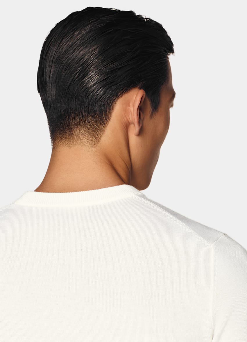 SUITSUPPLY Pure Wool Off-White Merino Crewneck