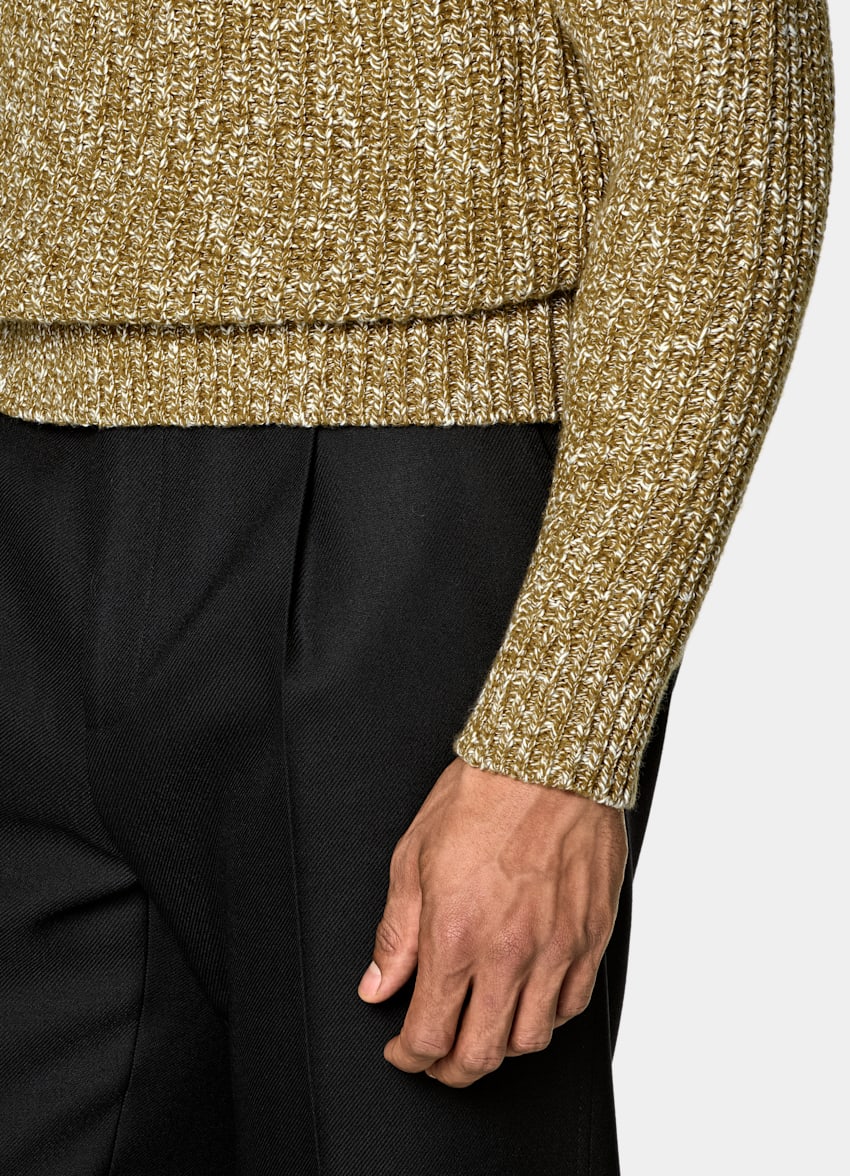 SUITSUPPLY Wool Cotton Mid Yellow Crewneck
