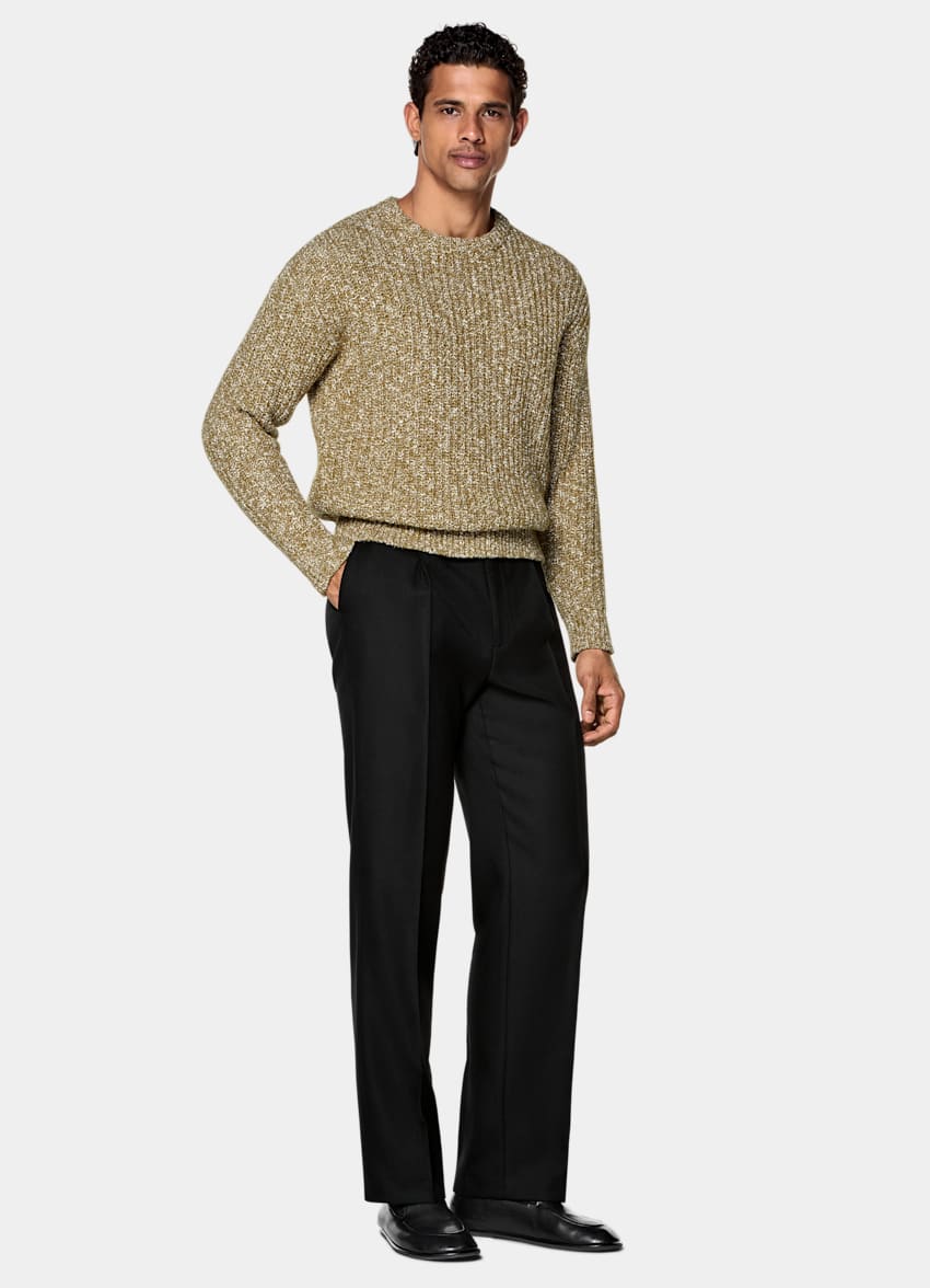 SUITSUPPLY Wool Cotton Mid Yellow Crewneck