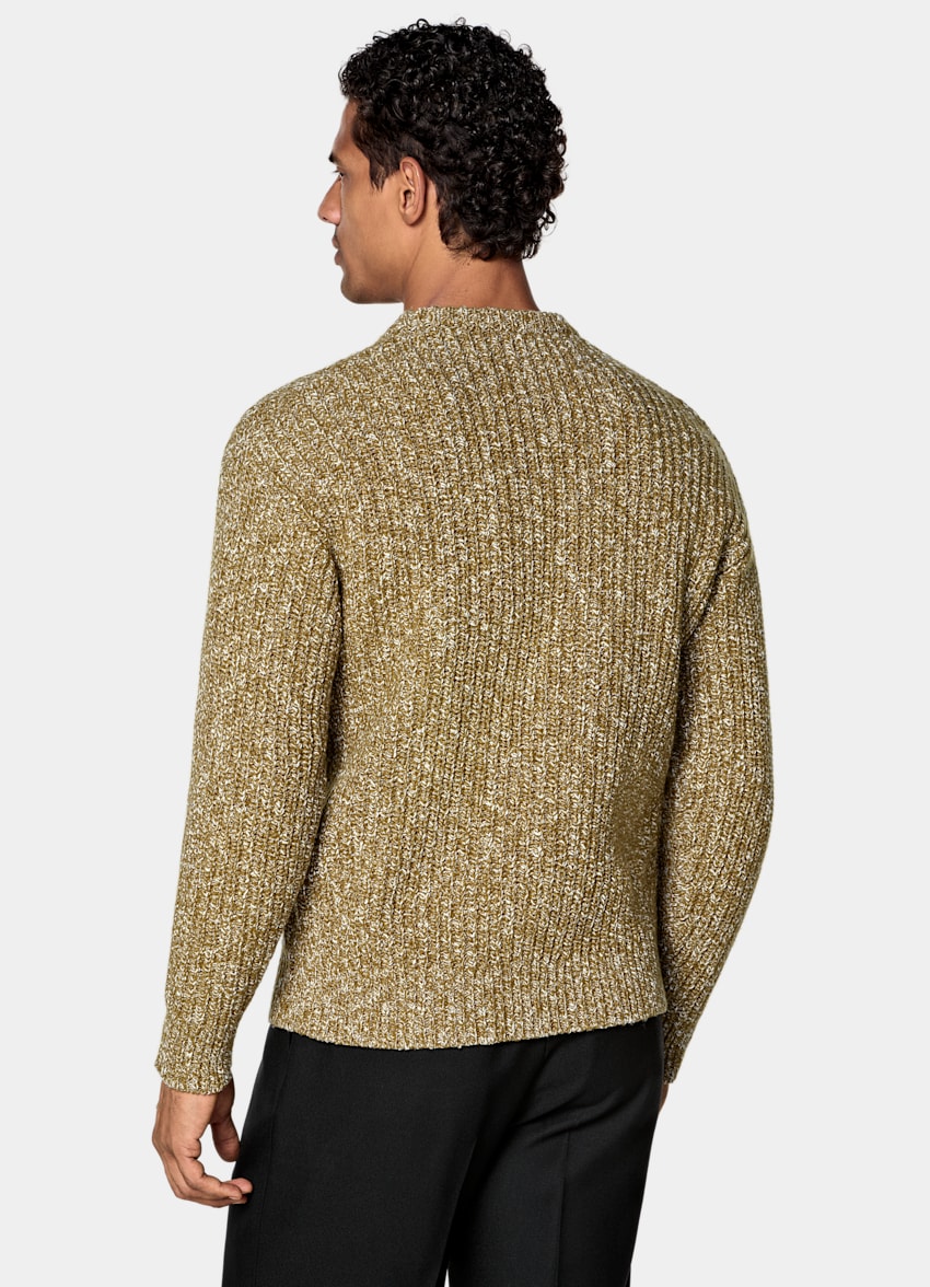 SUITSUPPLY Wool Cotton Mid Yellow Crewneck