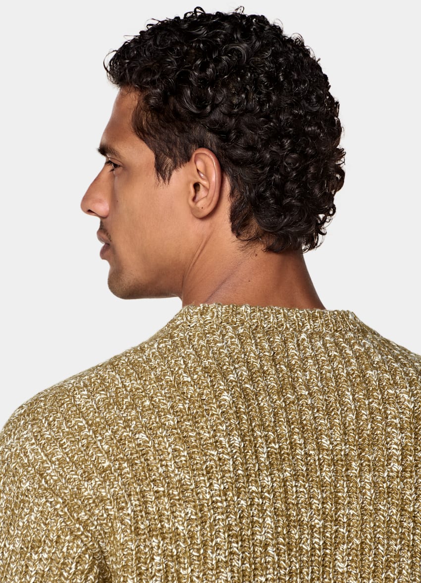 SUITSUPPLY Wool Cotton Mid Yellow Crewneck