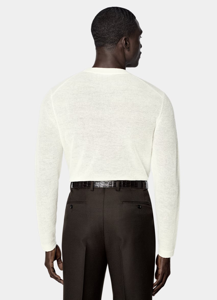 SUITSUPPLY Mohair Wool Blend Off-White Crewneck