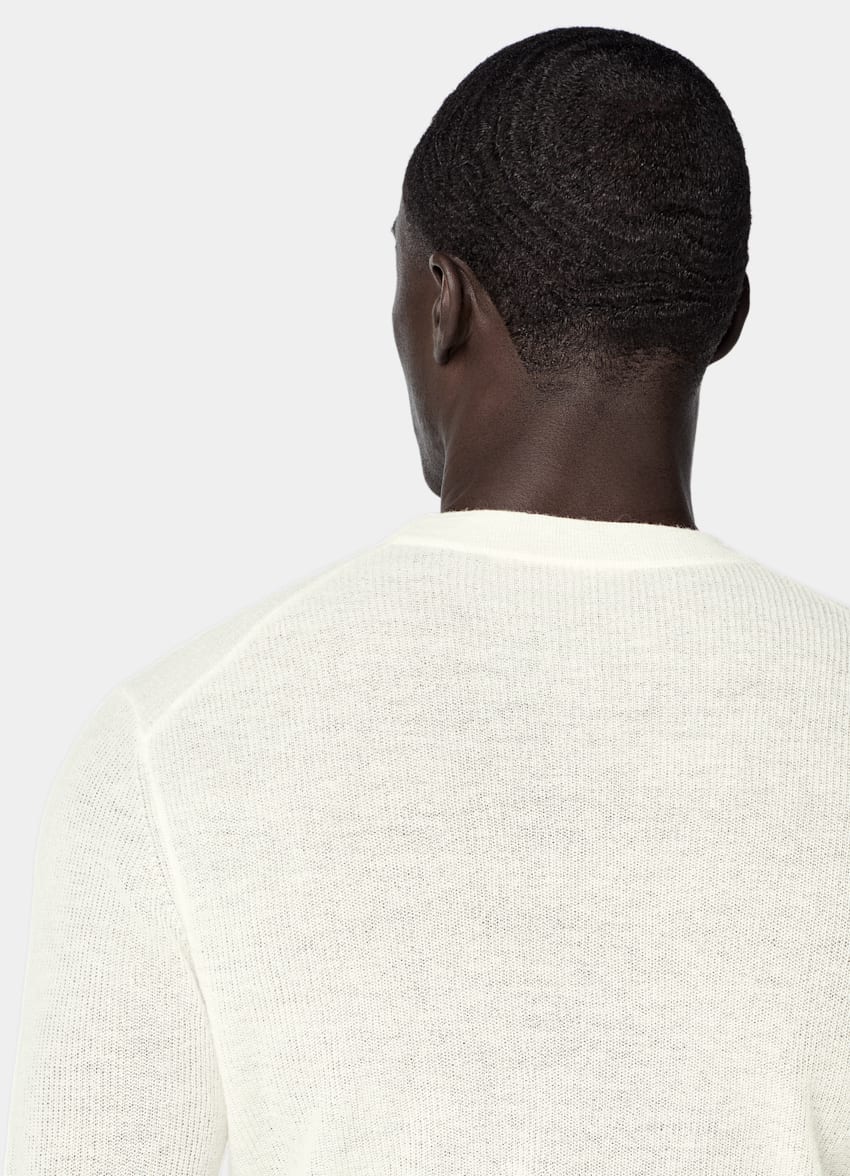 SUITSUPPLY Mohair Wool Blend Off-White Crewneck