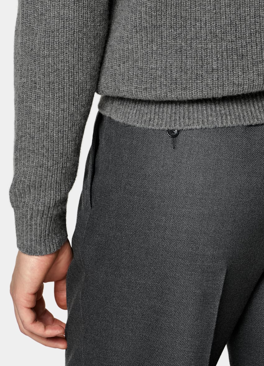 SUITSUPPLY Wool Cashmere Mid Grey V-Neck