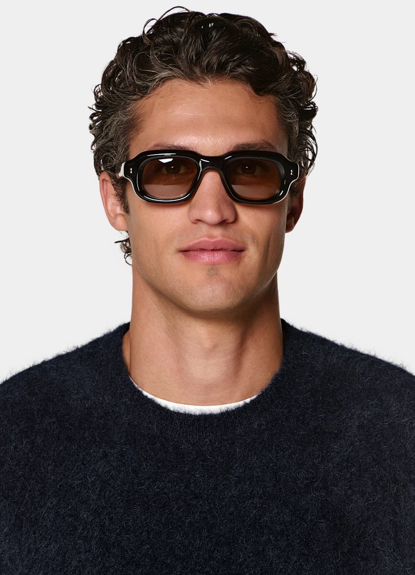 SUITSUPPLY Alpaca Blend Navy Shaggy Sleeveless Crewneck