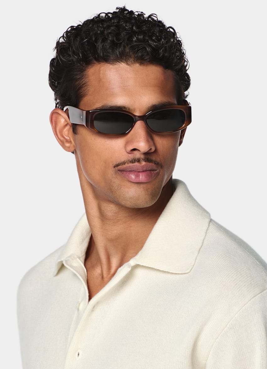SUITSUPPLY Reines Kaschmir Polo off-white Langarm