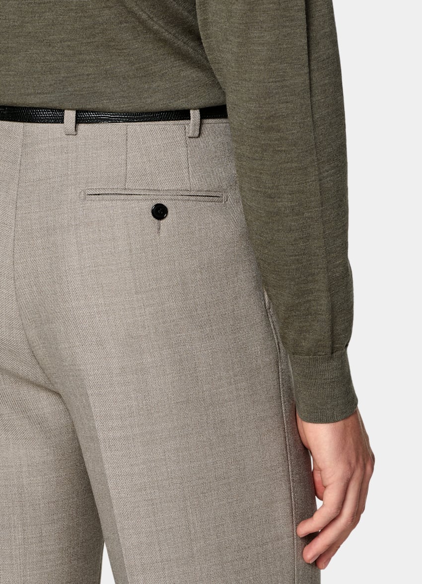 SUITSUPPLY Pure Wool Mid Green Merino Long Sleeve Polo