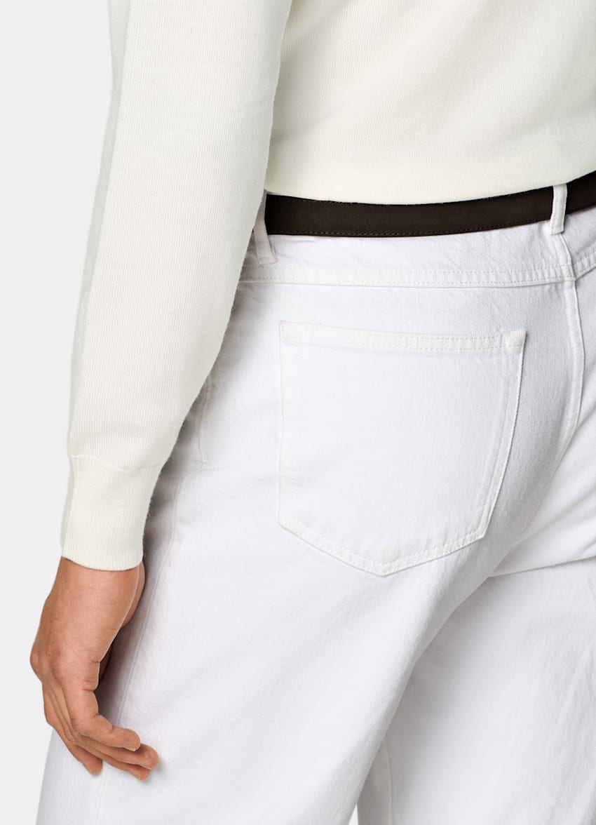 SUITSUPPLY Pure Wool Off-White Merino Long Sleeve Polo
