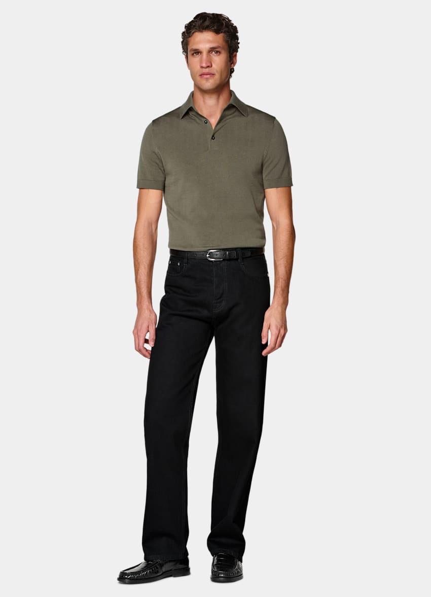 SUITSUPPLY Cotton Silk Mid Green Polo