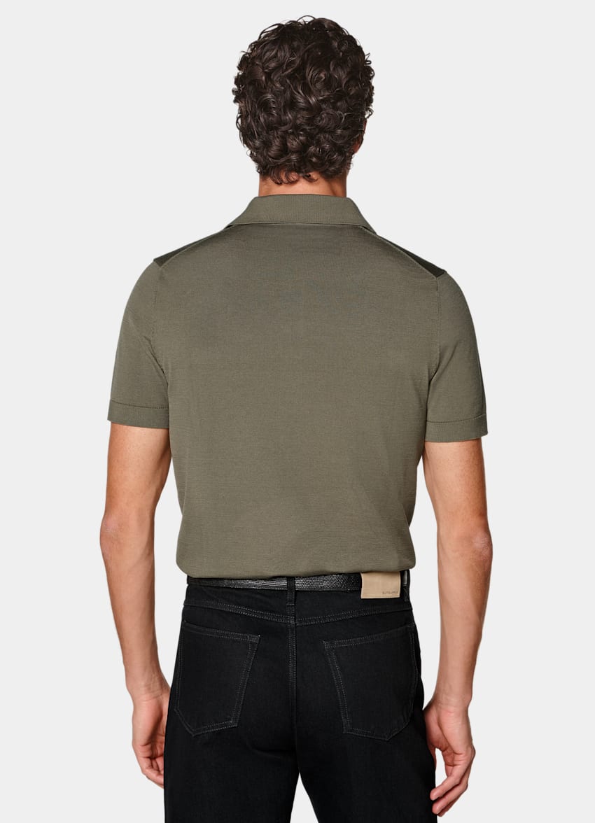 SUITSUPPLY Cotton Silk Mid Green Polo