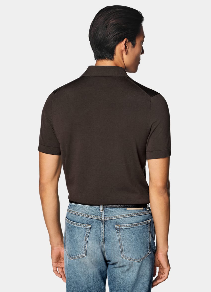 SUITSUPPLY Cotton Silk Dark Red Polo