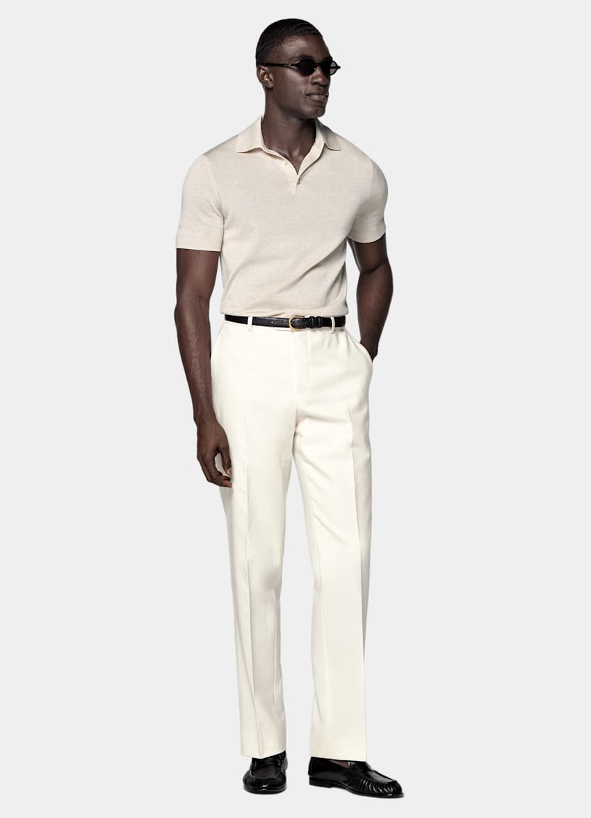 SUITSUPPLY Cotton Silk Sand Polo