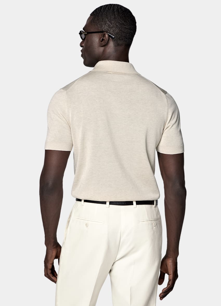 SUITSUPPLY Cotton Silk Sand Polo