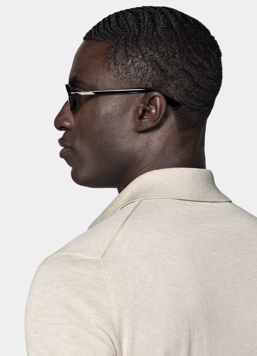 SUITSUPPLY Cotton Silk Sand Polo