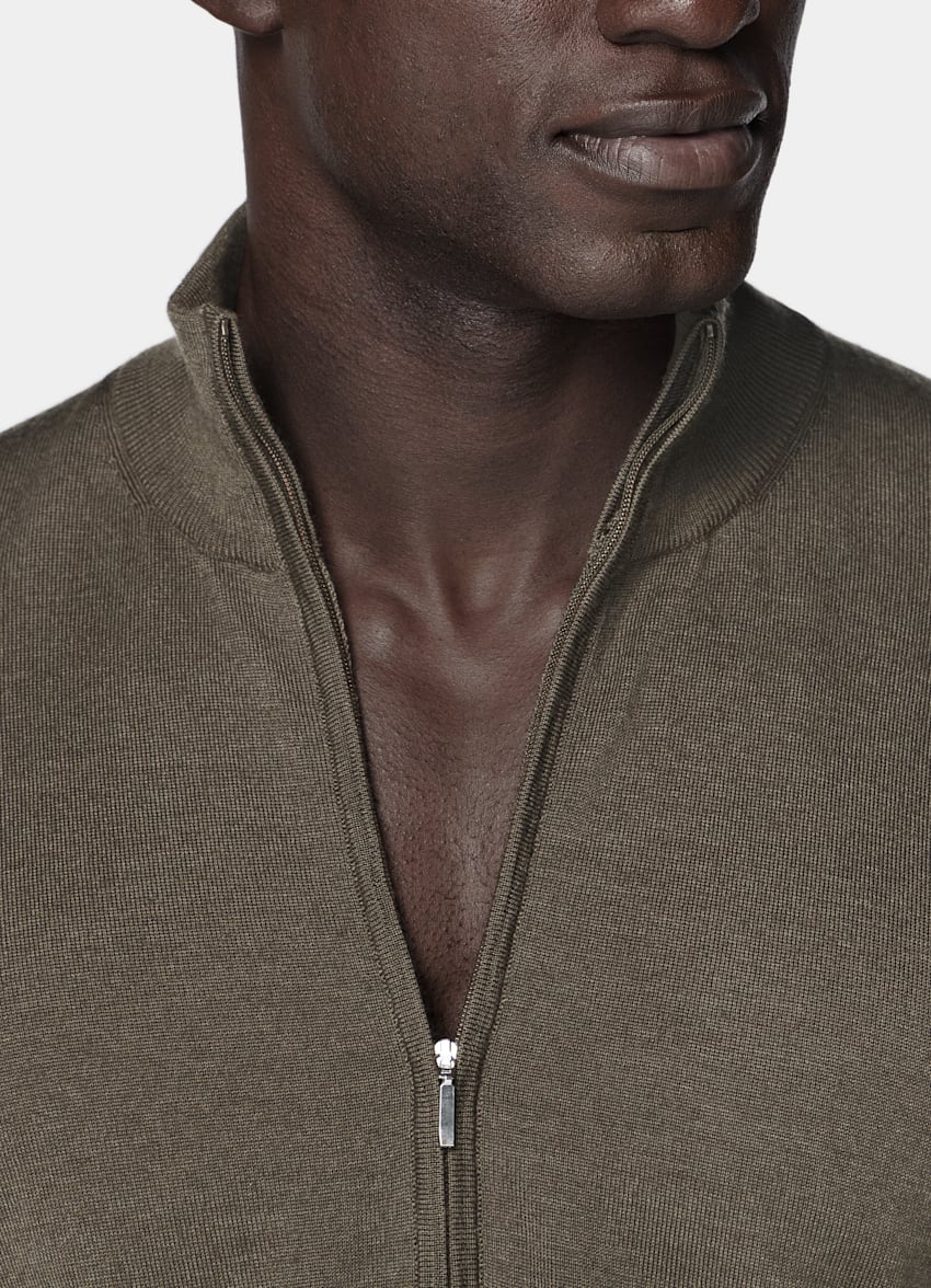 SUITSUPPLY Pure Wool Green Half Zip