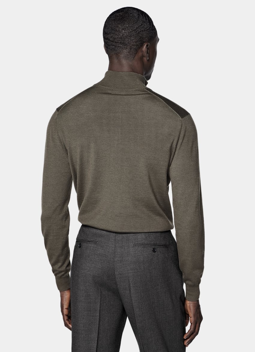 SUITSUPPLY Pure Wool Green Half Zip