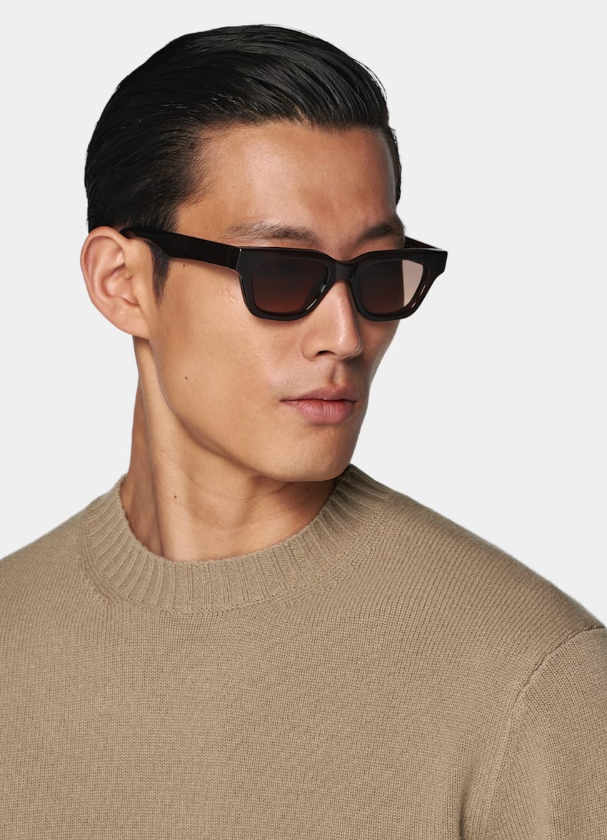 SUITSUPPLY Pure Cashmere Mid Brown Crewneck