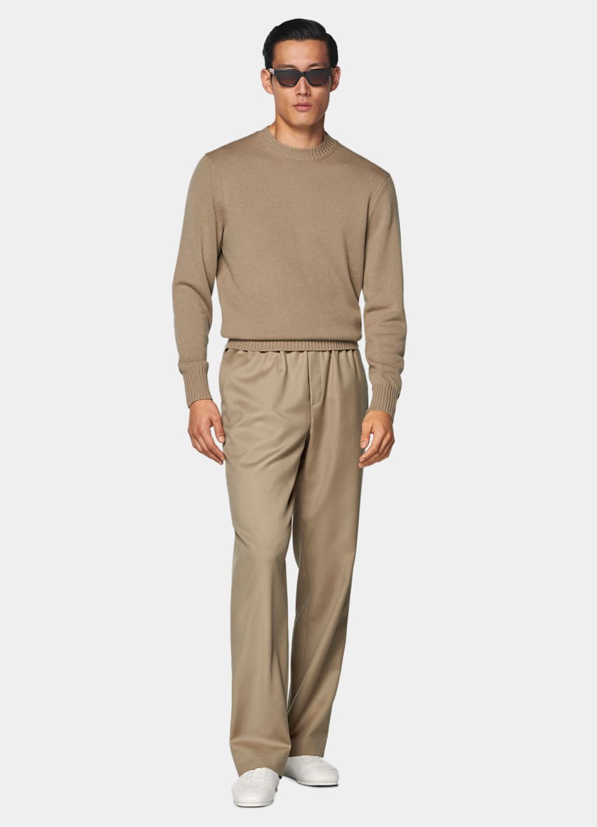 SUITSUPPLY Pure Cashmere Mid Brown Crewneck