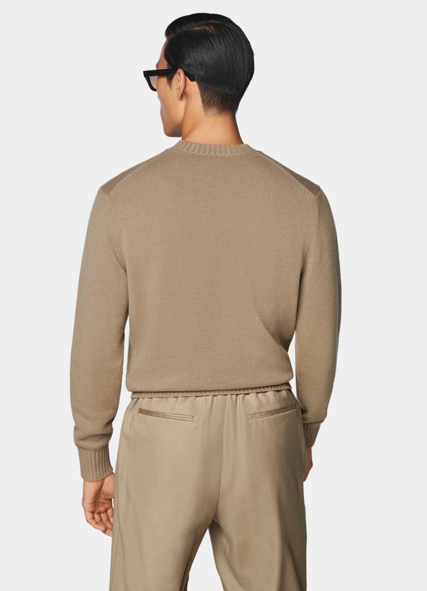 SUITSUPPLY Pure Cashmere Mid Brown Crewneck