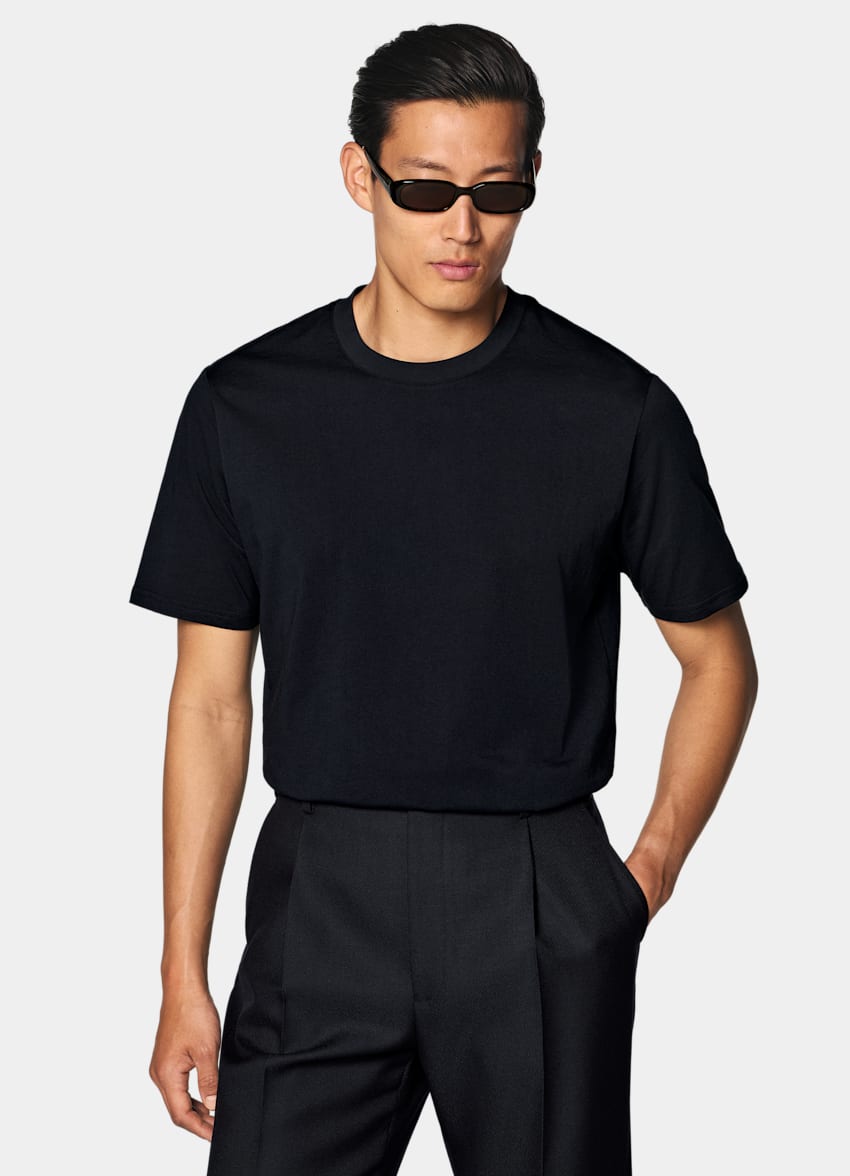 SUITSUPPLY Pure Cotton Navy Crewneck T-Shirt