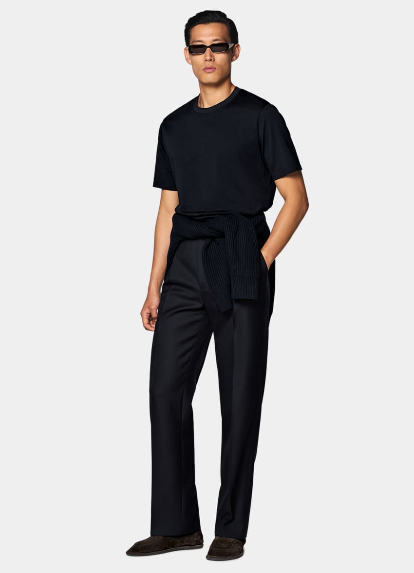 SUITSUPPLY Pure Cotton Navy Crewneck T-Shirt