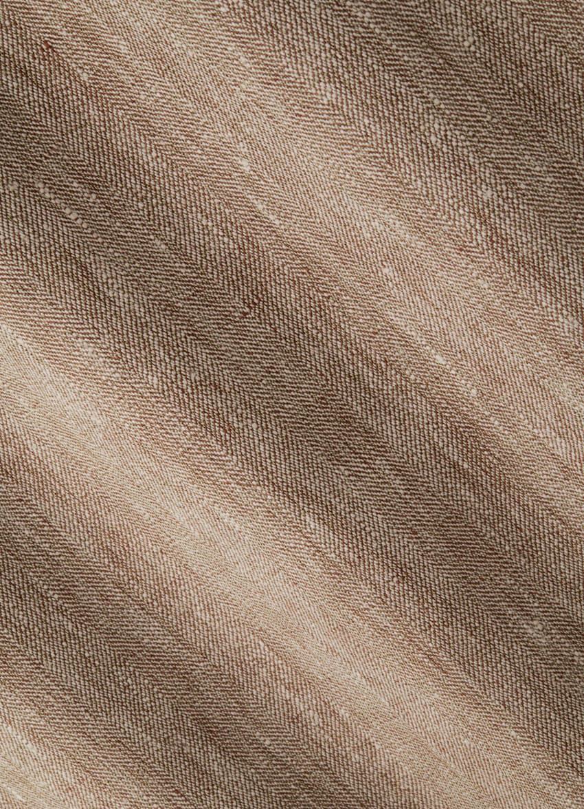 SUITSUPPLY Solaro linne, silke från Delfino, Italien Ledigt set i taupe