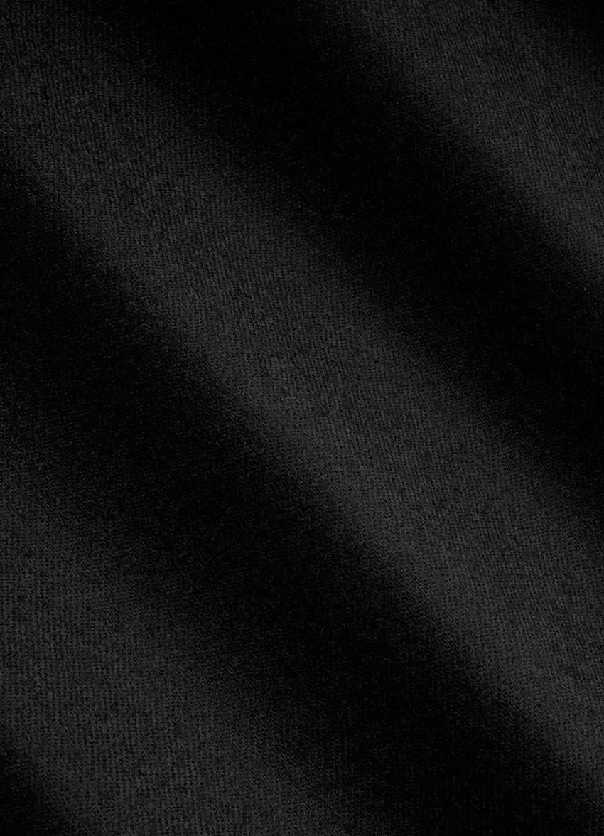 SUITSUPPLY Winter Pure S120's Wool Flannel by Vitale Barberis Canonico, Italy Black Relaxed Fit Roma Suit