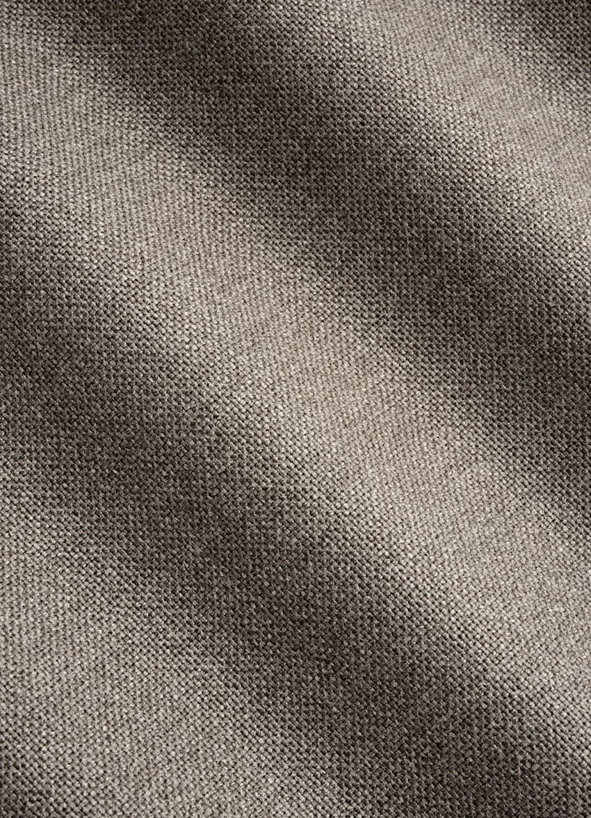 SUITSUPPLY All Season Wrinkle-Free 4-Ply Wool by Rogna, Italy Taupe Tailored Fit Havana Suit