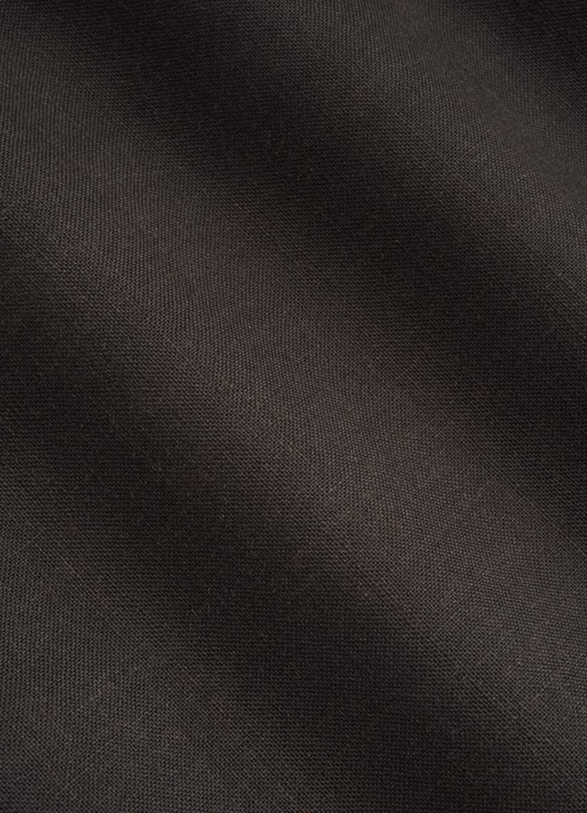 SUITSUPPLY Summer Wool Silk Linen by Rogna, Italy  Dark Brown Three-Piece Tailored Fit Havana Suit