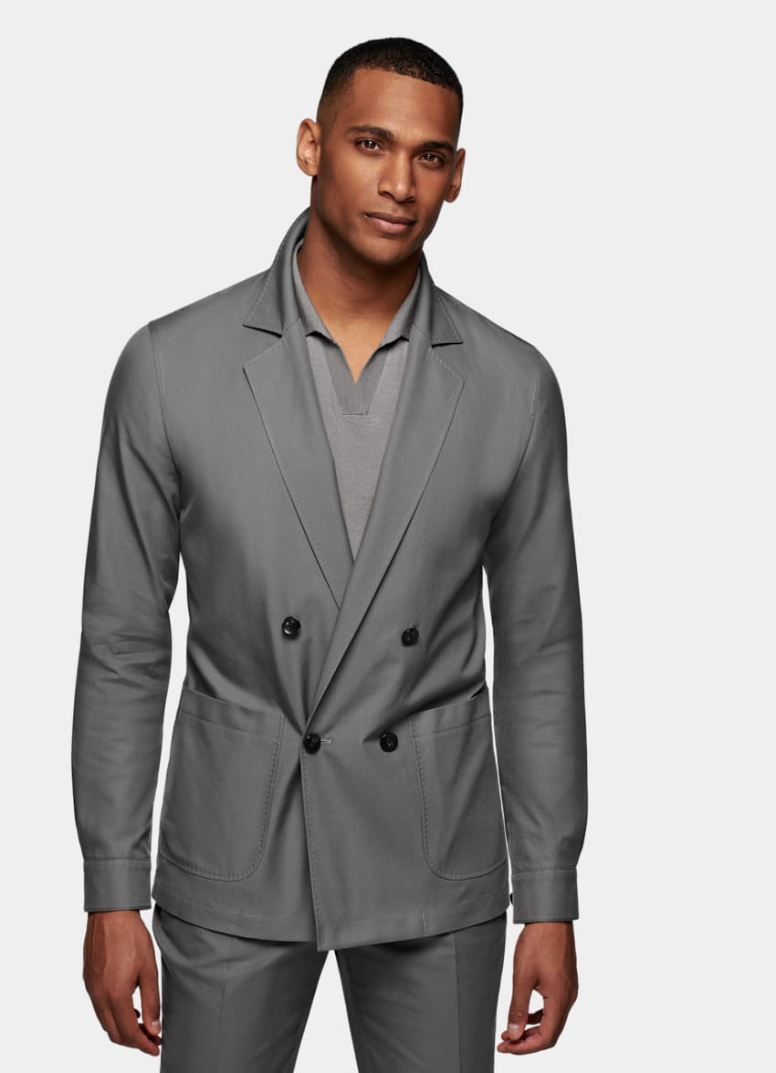 SUITSUPPLY Pure Cotton by E.Thomas, Italy Mid Grey Casual Suit