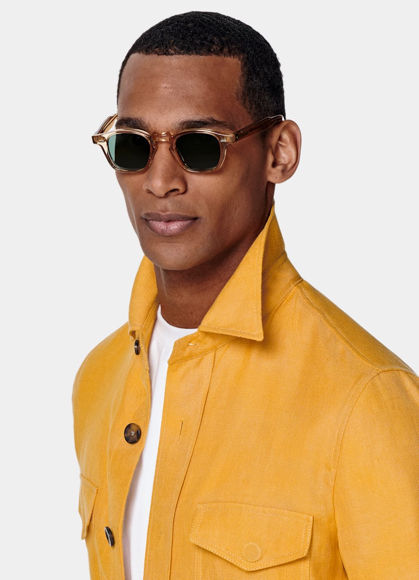 SUITSUPPLY Pure Linen by Rogna, Italy Yellow Casual Set