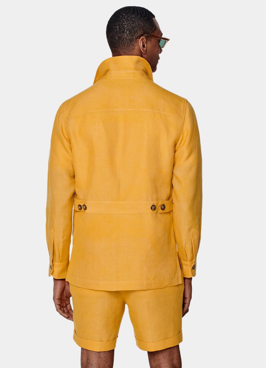 SUITSUPPLY Pur lin par Rogna, Italie Ensemble d&eacute;contract&eacute; jaune