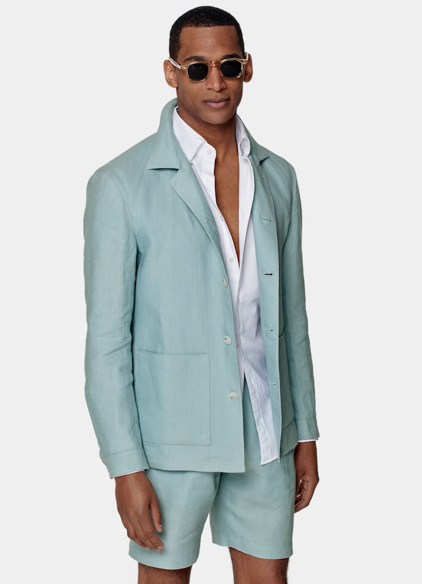 SUITSUPPLY Pur lin - Baird McNutt, Royaume-Uni Ensemble décontracté bleu menthe