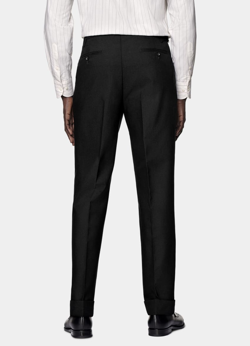 SUITSUPPLY All Season Pure 4-Ply Traveller Wool by Rogna, Italy Black Tailored Fit Havana Suit