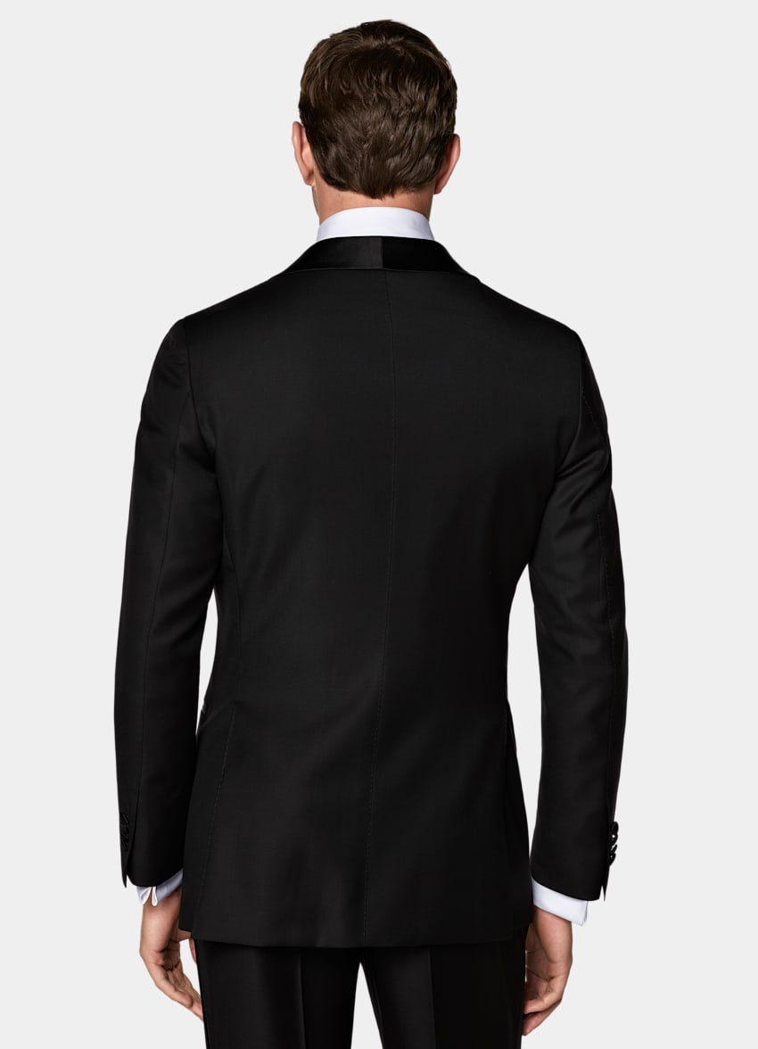 SUITSUPPLY All Season Pure S110's Wool by Vitale Barberis Canonico, Italy Black Tailored Fit Havana Tuxedo