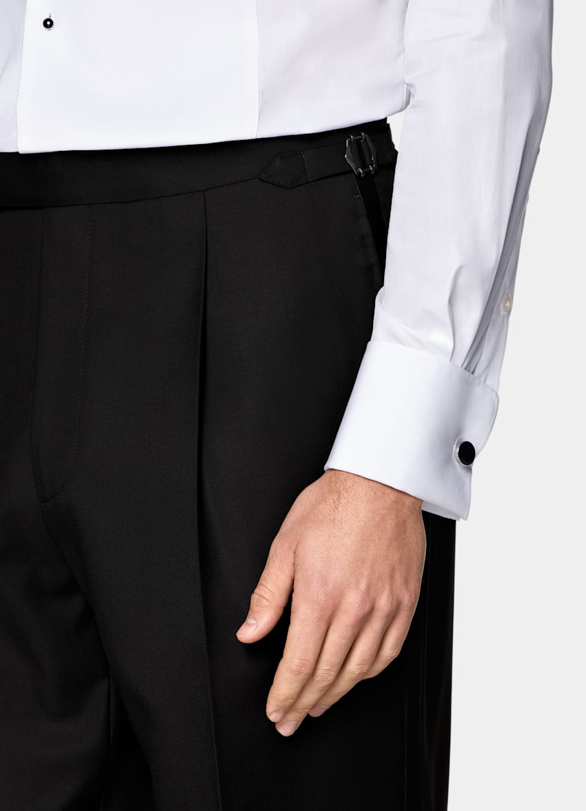 SUITSUPPLY All Season Pure S110's Wool by Vitale Barberis Canonico, Italy Black Tailored Fit Havana Tuxedo