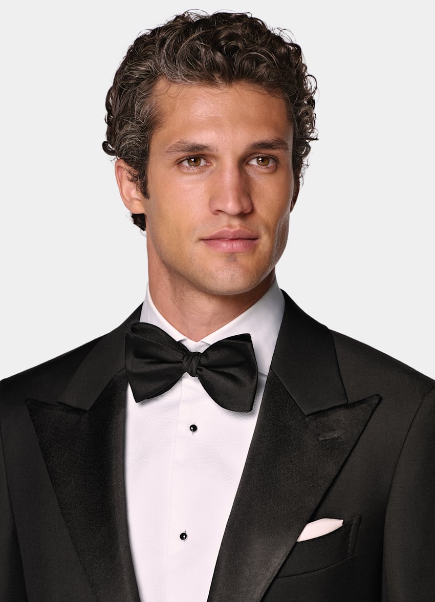 SUITSUPPLY All Season Pure S110's Wool by Vitale Barberis Canonico, Italy Black Tailored Fit Havana Tuxedo