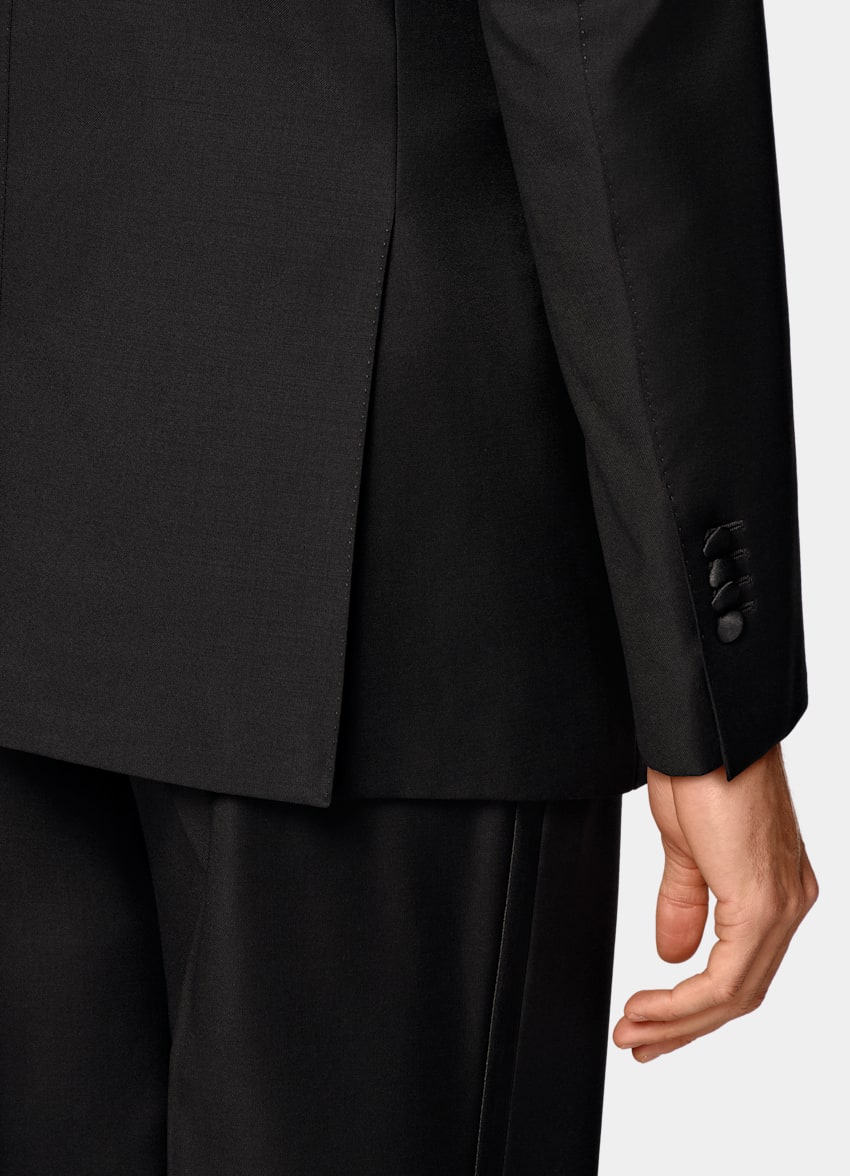 SUITSUPPLY All Season Pure S110's Wool by Vitale Barberis Canonico, Italy Black Tailored Fit Havana Tuxedo