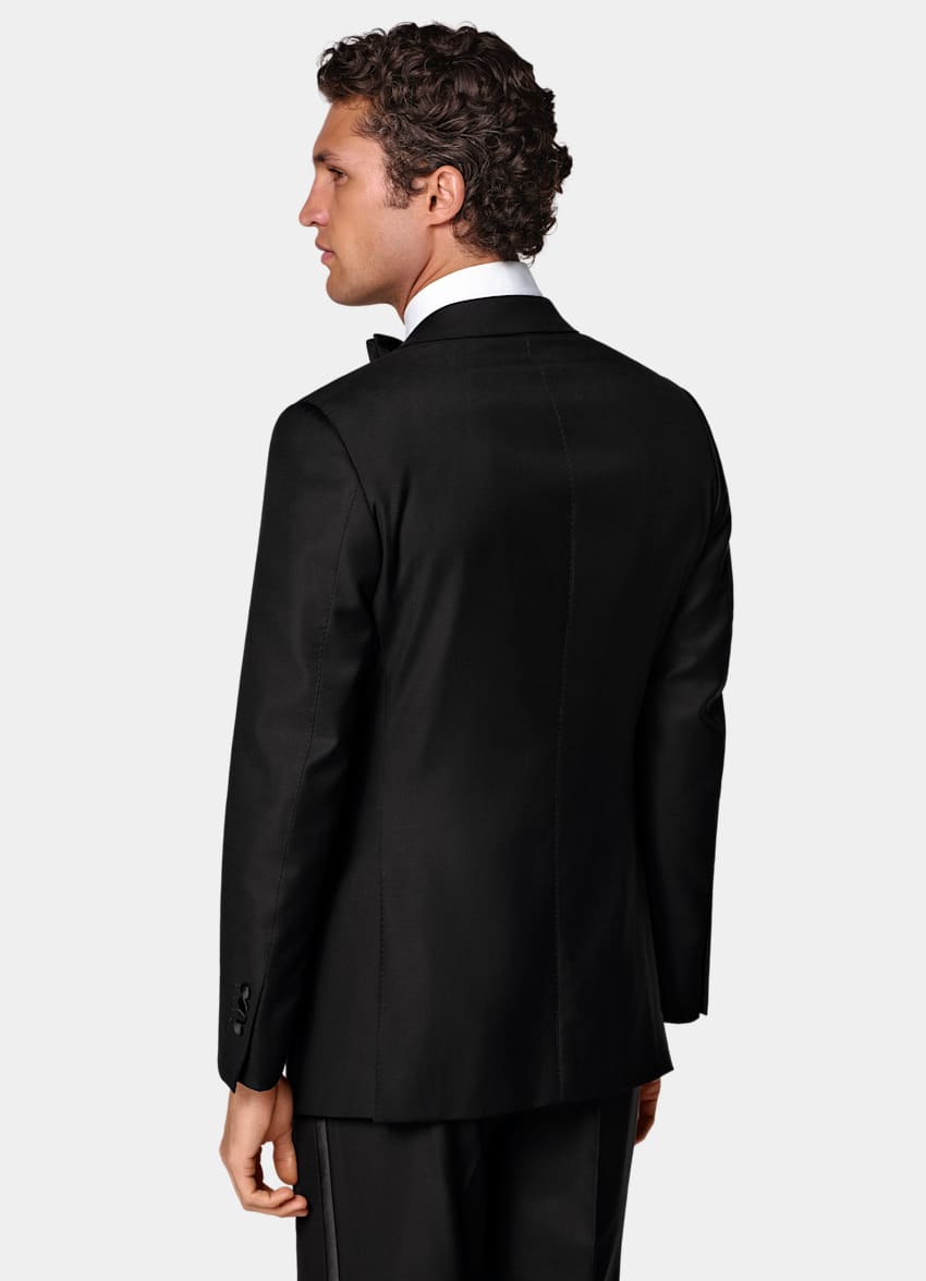 SUITSUPPLY All Season Pure S110's Wool by Vitale Barberis Canonico, Italy Black Tailored Fit Havana Tuxedo