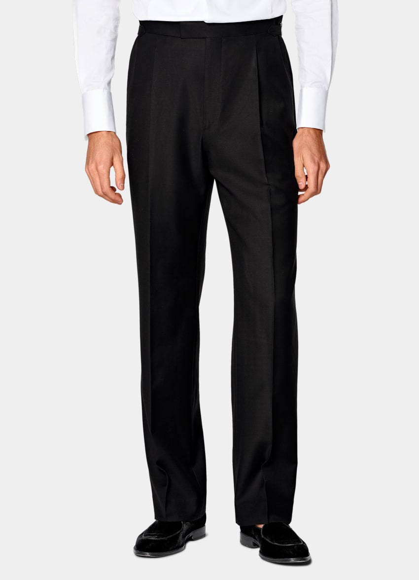 SUITSUPPLY All Season Pure S110's Wool by Vitale Barberis Canonico, Italy Black Tailored Fit Havana Tuxedo